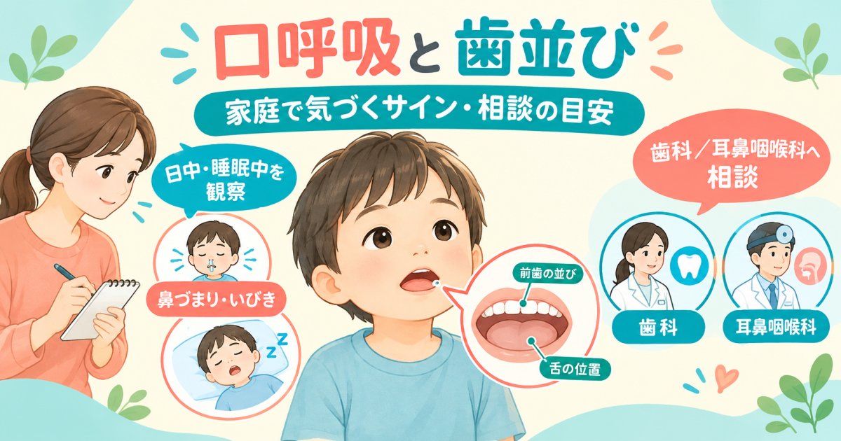 子供の口呼吸が歯並びに与える影響と、家庭でできる見分け方や対策